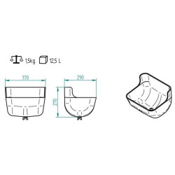 Tiekimo lovelis 12,5 l Modelis 142 Black 162014207