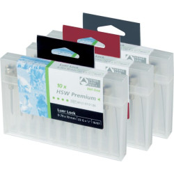 HSW-PREMIUM adata Luer Lock tvirtinimas, 1,0 x 15 mm, 10 vnt/konteineris 3221100156