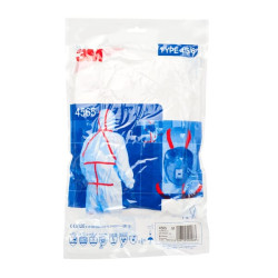 Vienkartinis kombinezonas, M dydis, baltas/raudonas, 3M 4565M