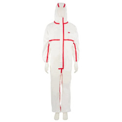 Vienkartinis kombinezonas, M dydis, baltas/raudonas, 3M 4565M