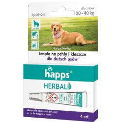 HAPPS Herbal - vabzdžius atbaidantys lašai dideliems šunims, 20-40 kg 15941614