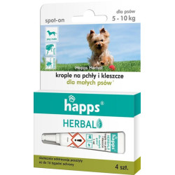 HAPPS Herbal - vabzdžius atbaidantys lašai mažiems šunims, 5-10 kg 15941612