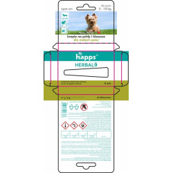 HAPPS Herbal - vabzdžius atbaidantys lašai mažiems šunims, 5-10 kg 15941612