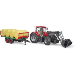Case IH Optum 300 CVX su priekiniu krautuvu ir priekaba U03198