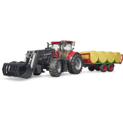 Case IH Optum 300 CVX su priekiniu krautuvu ir priekaba U03198