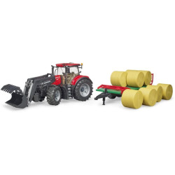 Case IH Optum 300 CVX su priekiniu krautuvu ir priekaba U03198