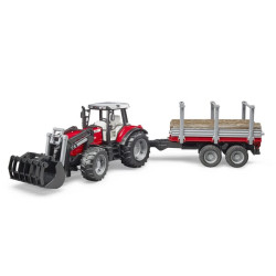Massey Ferguson 7480 su priekiniu krautuvu ir miško priekaba U02046