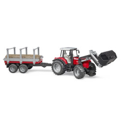 Massey Ferguson 7480 su priekiniu krautuvu ir miško priekaba U02046
