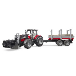 Massey Ferguson 7480 su priekiniu krautuvu ir miško priekaba U02046