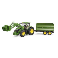 John Deere 7R 350 su priekiniu krautuvu ir priekaba U03155
