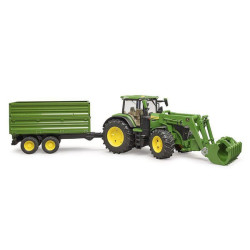 John Deere 7R 350 su priekiniu krautuvu ir priekaba U03155