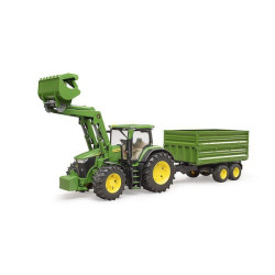 John Deere 7R 350 su priekiniu krautuvu ir priekaba U03155