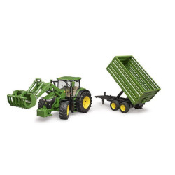 John Deere 7R 350 su priekiniu krautuvu ir priekaba U03155