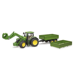 John Deere 7R 350 su priekiniu krautuvu ir priekaba U03155