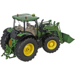 John Deere 7310R su priekiniu krautuvu, „Bluetooth“ nuotolinio valdymo pultu ir programėle S06795