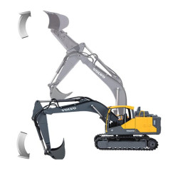 DiggerVolvo EC160E Metal 1:16 su Shell griebtuvu ir griovimo plaktuku JA406300