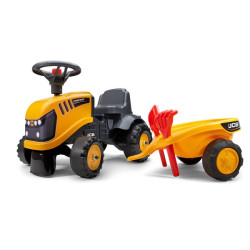 Baby JCB važiuojamasis traktorius su priekaba, grėbliu ir kastuvu F215C