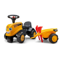 Baby JCB važiuojamasis traktorius su priekaba, grėbliu ir kastuvu F215C