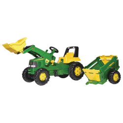 Pedalinis traktorius su priekiniu krautuvu ir priekaba, John Deere, nuo 3 m., rollyJunior by Rolly Toys 1993811496