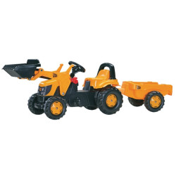 Pedalinis traktorius su priekiniu krautuvu ir priekaba, JCB, nuo 2,5 m., rollyKid by Rolly Toys R02383