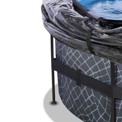 Karkasas Baseinas ø450x122cm (12v smėlio filtras) akmuo pilkas+kupolas 30471500EX