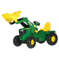 Pedalinis traktorius su priekiniu krautuvu, John Deere 6210R, nuo 3 metų amžiaus, Rolly Toys R61109 rollyFarmtrac