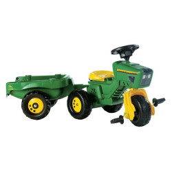 Pedalinis traktorius su priekiniu krautuvu ir priekaba, John Deere, nuo 2,5 metų amžiaus, Rolly Toys R05276 rollyTrac