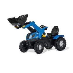 Pedalinis traktorius su priekiniu krautuvu, New Holland T7, nuo 3 metų, rollyFarmtrac by Rolly Toys R61125