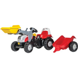 Pedalinis traktorius su priekiniu krautuvu ir priekaba, Steyr, nuo 2,5 m., rollyKid by Rolly Toys R02393