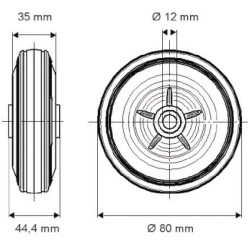 Ratas 80 mm PVR0803512