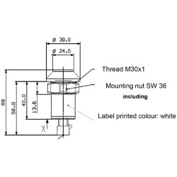 Case - IH CVX1195 11911001PN Stūmimo jungiklis, GTV, apvalus, geltonas