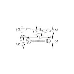 Kombinuotas raktas 14 mm, Gedore SL1B14