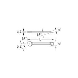 Kombinuotas raktas 12 mm, Gedore SL712