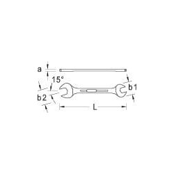 Dvigubų atvirų veržliarakčių rinkinys 6-32 mm (12 vnt.) 612GED
