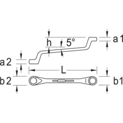 Dvipusis žiedinis raktas 6x7 mm, Gedore SL267