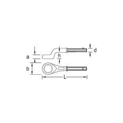 Vienpusis žiedinis raktas 30 mm, Gedore SL2A30
