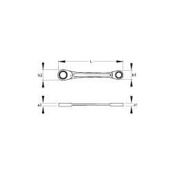 Plokščias žiedinis terkšlinis raktas 10x13 mm 4R1013GED