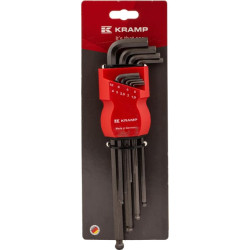 Šešiakampių raktų rinkinys 1,5–10 mm, 9 dalių, plieno pilkumo 1809010050KR