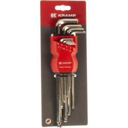 Šešiakampių raktų rinkinys 1,5–10 mm, 9 dalių, nikeliuotas 1809010055KR