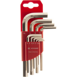 Šešiakampių raktų rinkinys 1,5–10 mm, 9 dalys. 1809010010KR