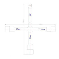 Ratų voratinklio raktas 24x27x32x3/4" 1806180603KR