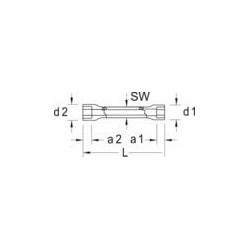 Dėžutės formos raktas 24x27 mm, Gedore SL6262427