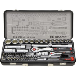 1/4" + 1/2" galvučių rinkinys, 65 dalys, 180465420KR