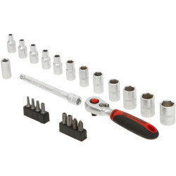 1/4" mini galvučių rinkinys, 23 vnt. 1804922023KR