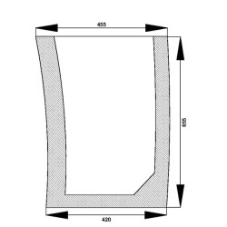 Case - IH CX50 D3406666 Apatinis priekinis stiklas