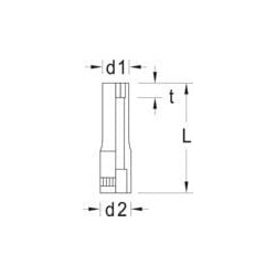 1/4 colio ilgio antgalis, 8 mm, DP20L8