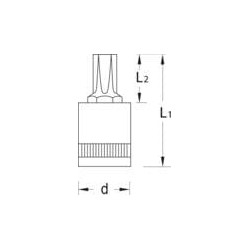 Šešiakampė galvutė 1/4"-T27 DPITX20T27