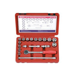 3/8" galvučių rinkinys, 19 dalių, metrinis, VLA1631