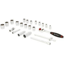 3/8" galvučių rinkinys, 23 dalys, 180423800KR