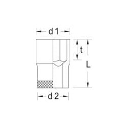 Šešiapusis antgalis 3/8"-10 mm DP3010